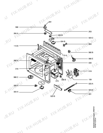 Взрыв-схема микроволновой печи Aeg MC 113 E/U-B - Схема узла Section3